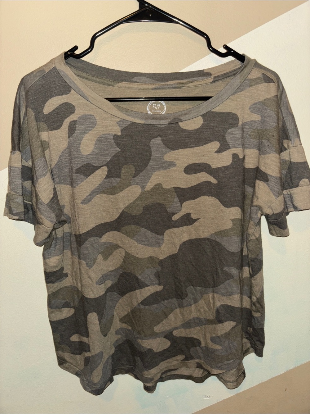 Maurices Women's Camo Short Sleeve Tee - Olive, Gray